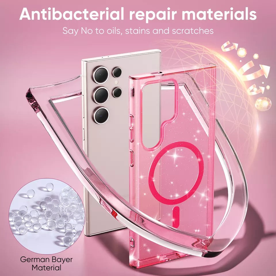 Samsung S23 Ultra - Case Glitter - Magsafe - Rosa