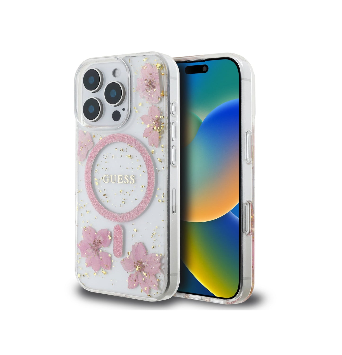 iPhone 16 Pro Max - Case Floral - Magsafe - Clear Rose - Guess