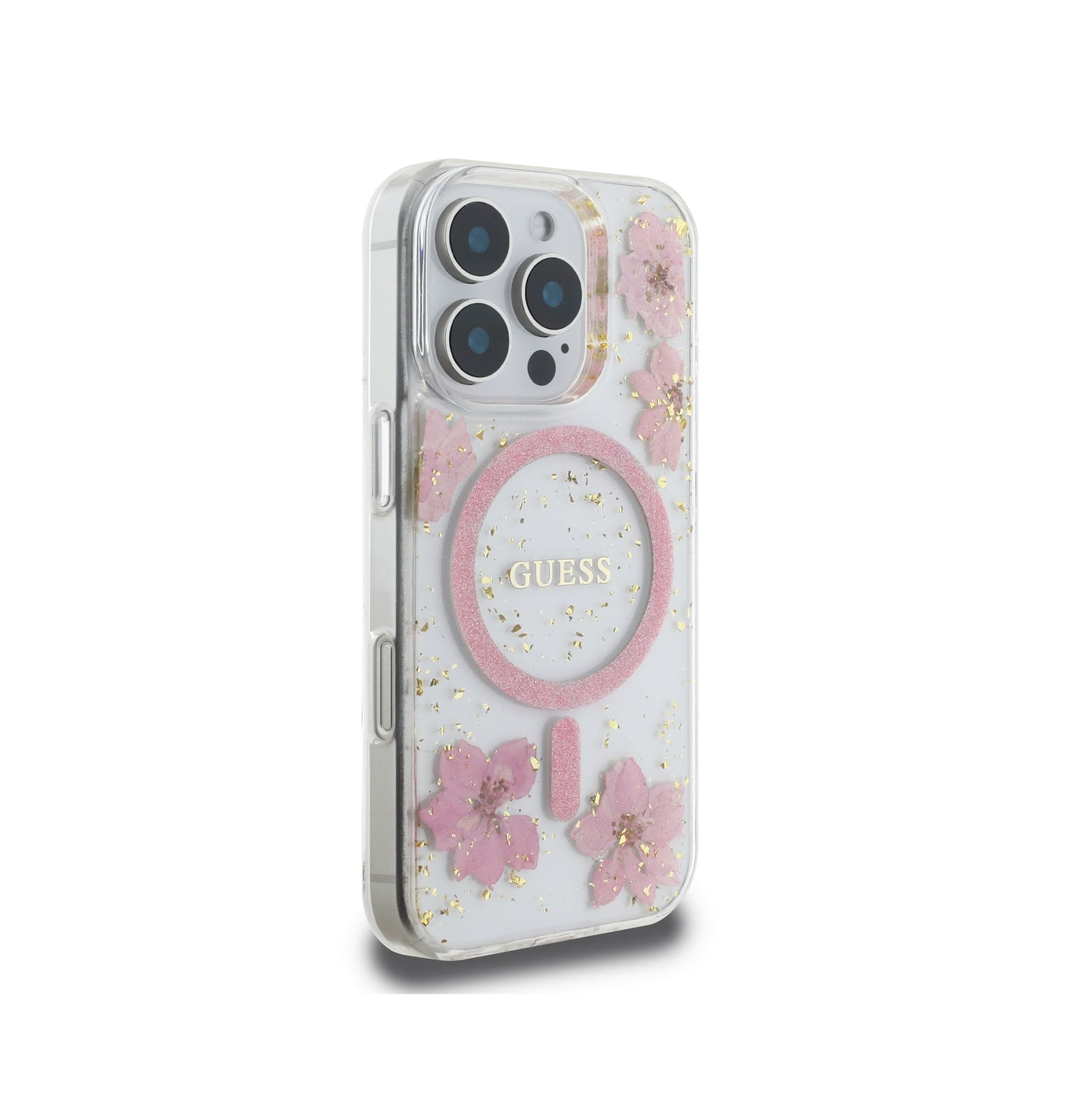 iPhone 16 Pro Max - Case Floral - Magsafe - Clear Rose - Guess