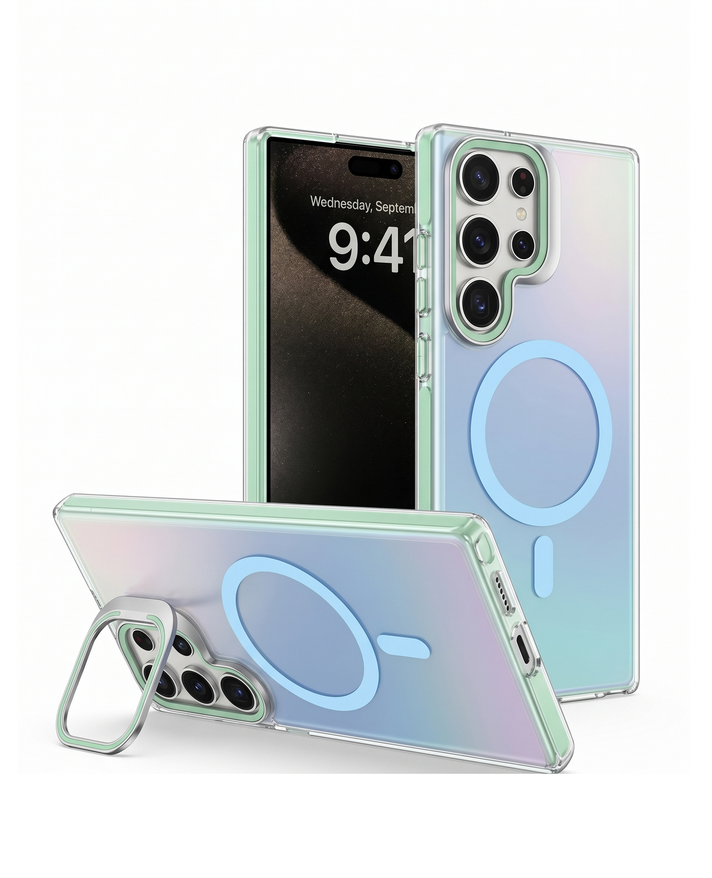 Samsung S26 Ultra - Funda Iridiscente - MagSafe - Con Soporte en Cámaras