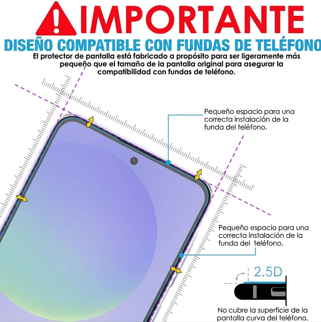 Vidrio Templado Premium - Anti Reflejo - Transparente - Para Samsung Galaxy - Infinity Glass