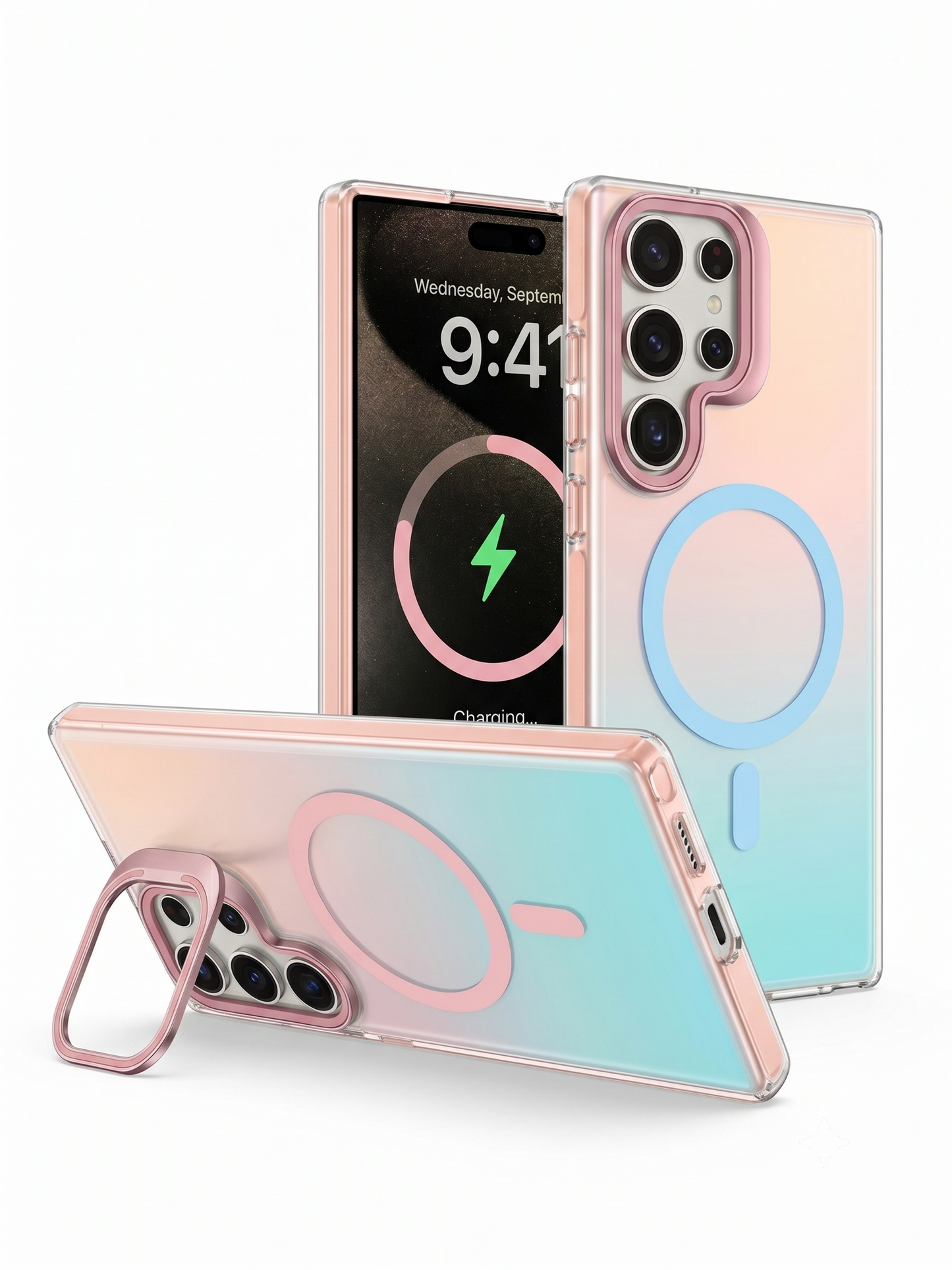 Samsung S26 Ultra - Funda Iridiscente - MagSafe - Con Soporte en Cámaras