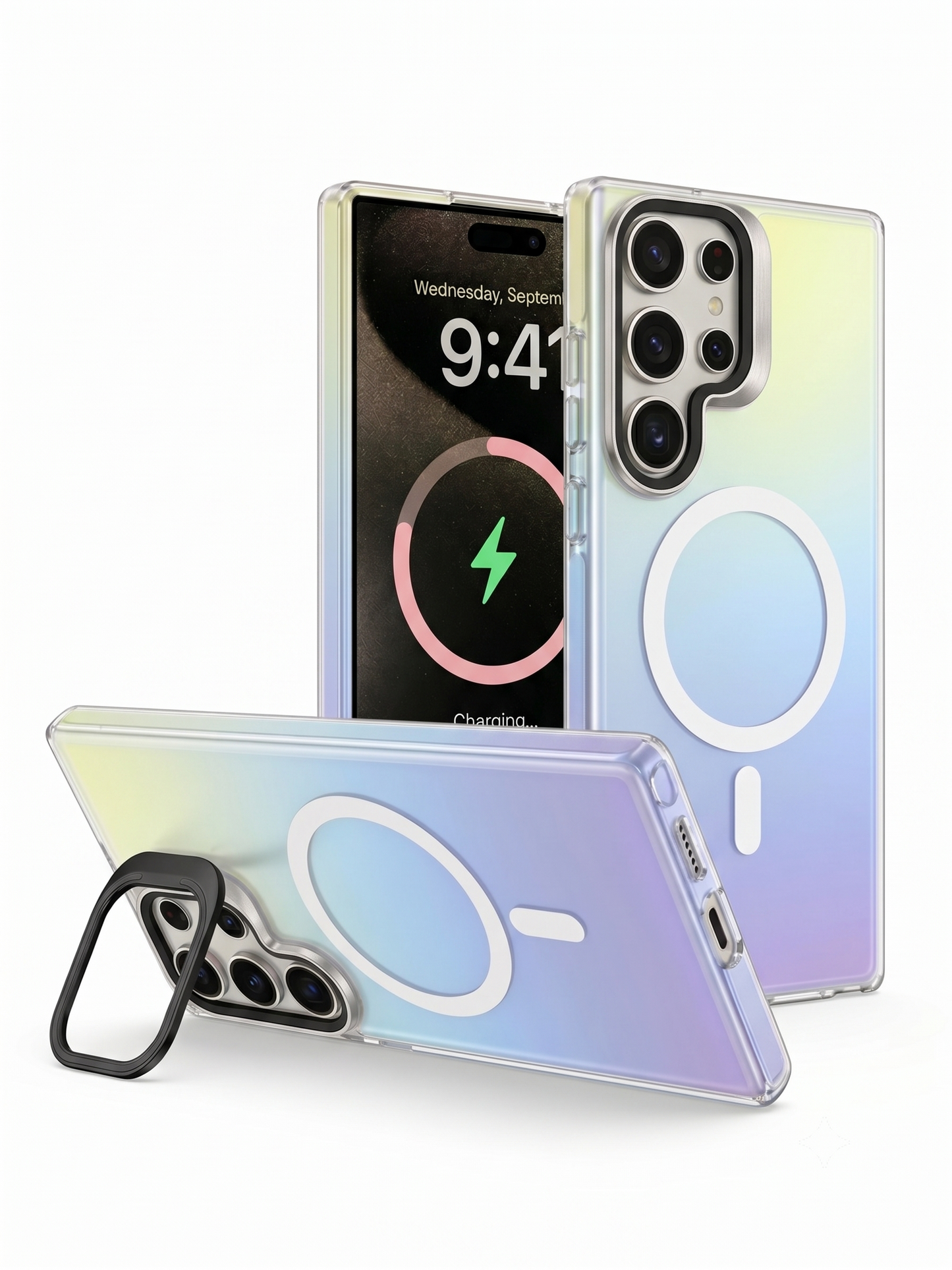 Samsung S26 Ultra - Funda Iridiscente - MagSafe - Con Soporte en Cámaras