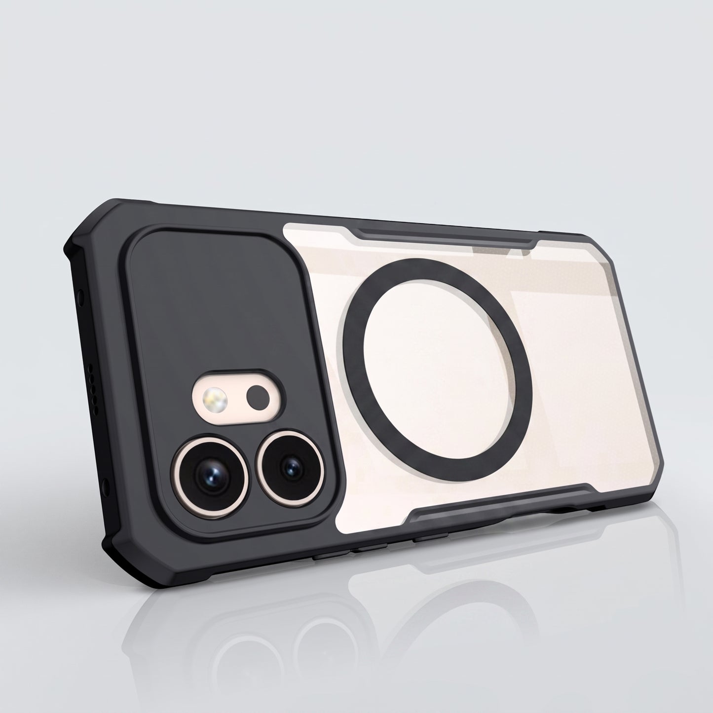 Honor 600 5G - Funda Antishock con AirBag - MagSafe - Transparente / Negro - Xundd