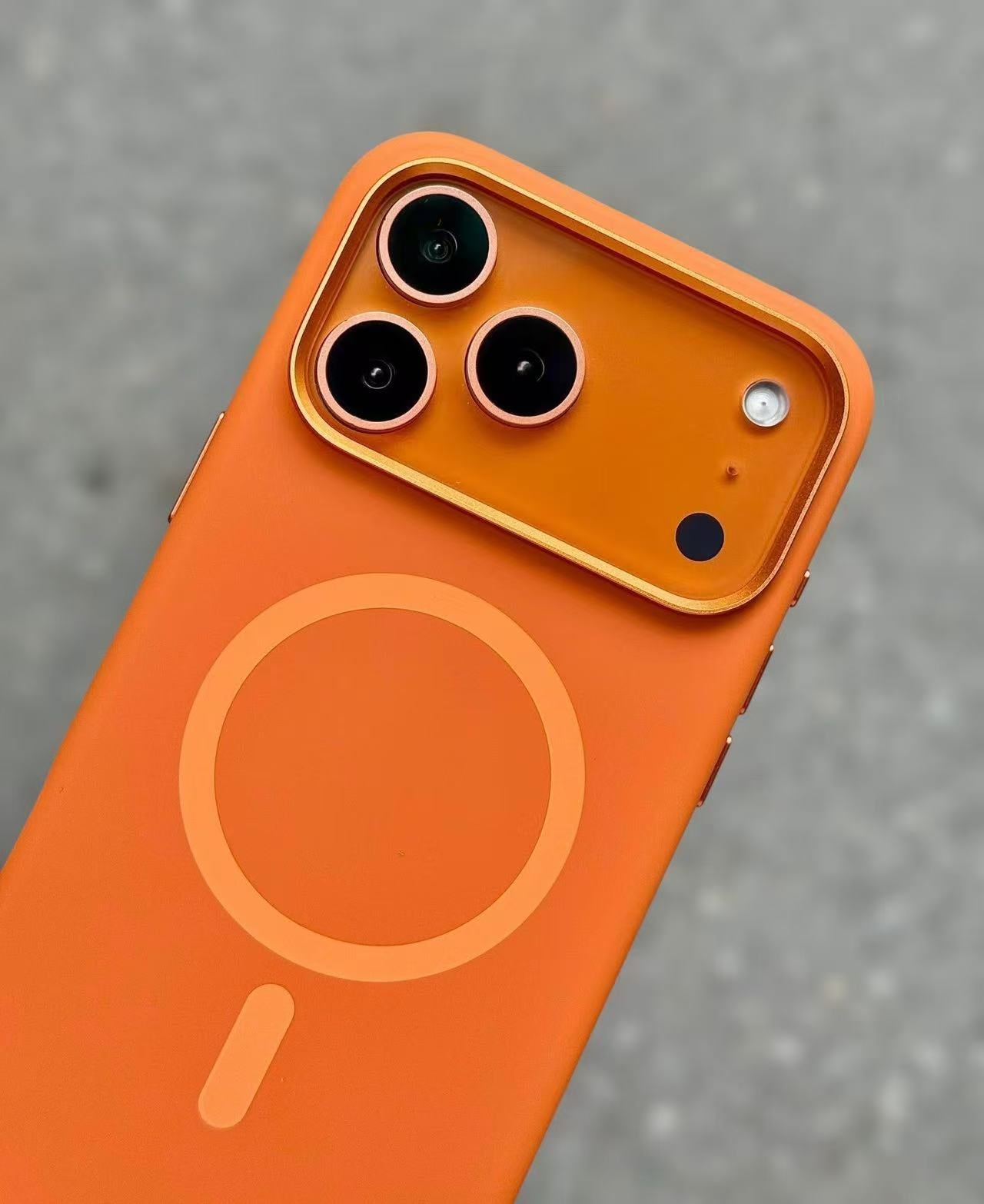 iPhone 17 Pro Max - Funda de Silicona Premium - MagSafe - Naranja Ladrillo