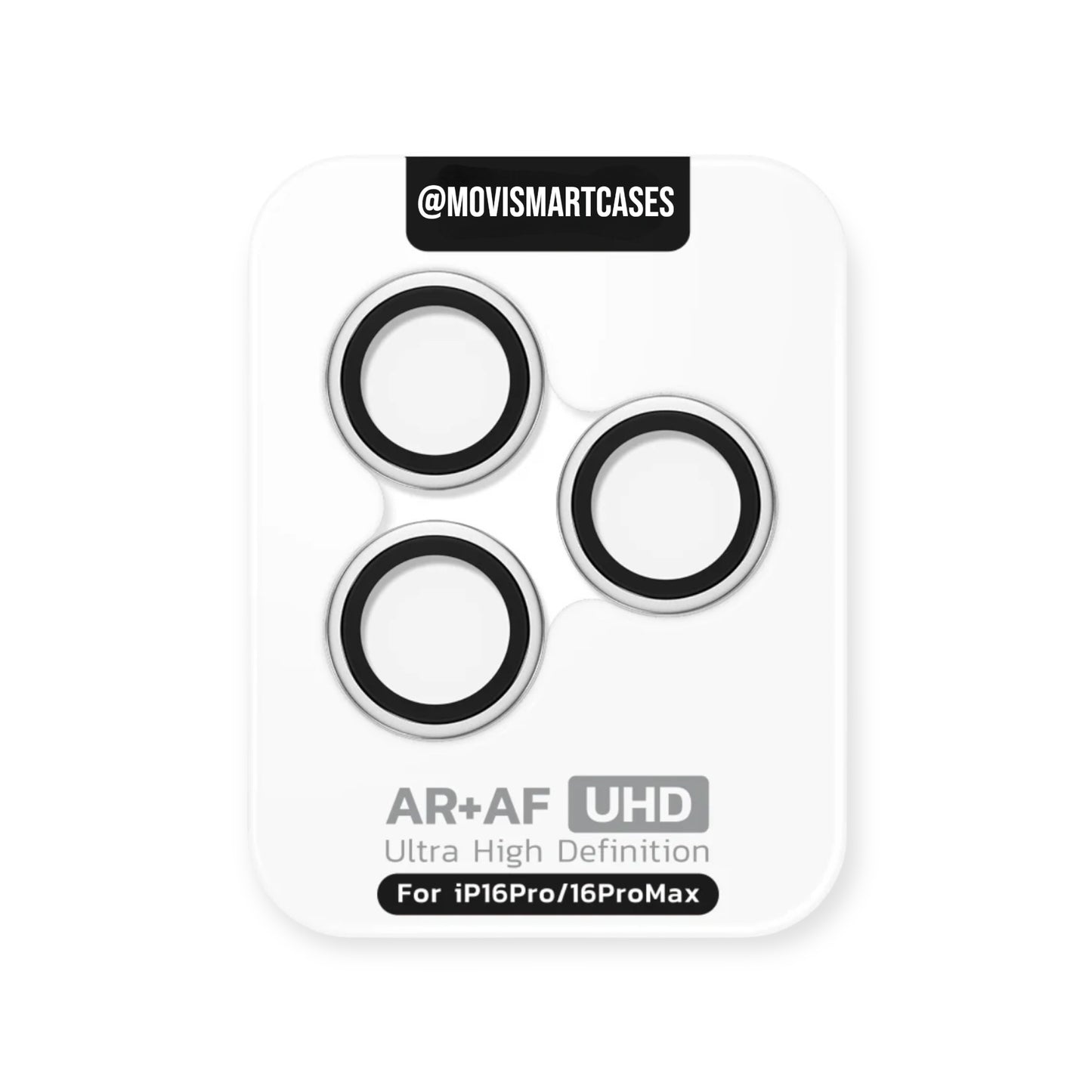 iPhone 16 Pro Max / iPhone 16 Pro - Protector de Cámaras Premium - Vidrio Anti Reflejo - Alta Transparencia - Plata Titanio