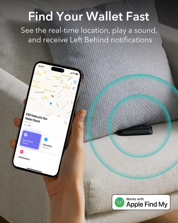 Billetera con Geo Localización - Geo Wallet - Magsafe - Marrón Caramelo - ESR