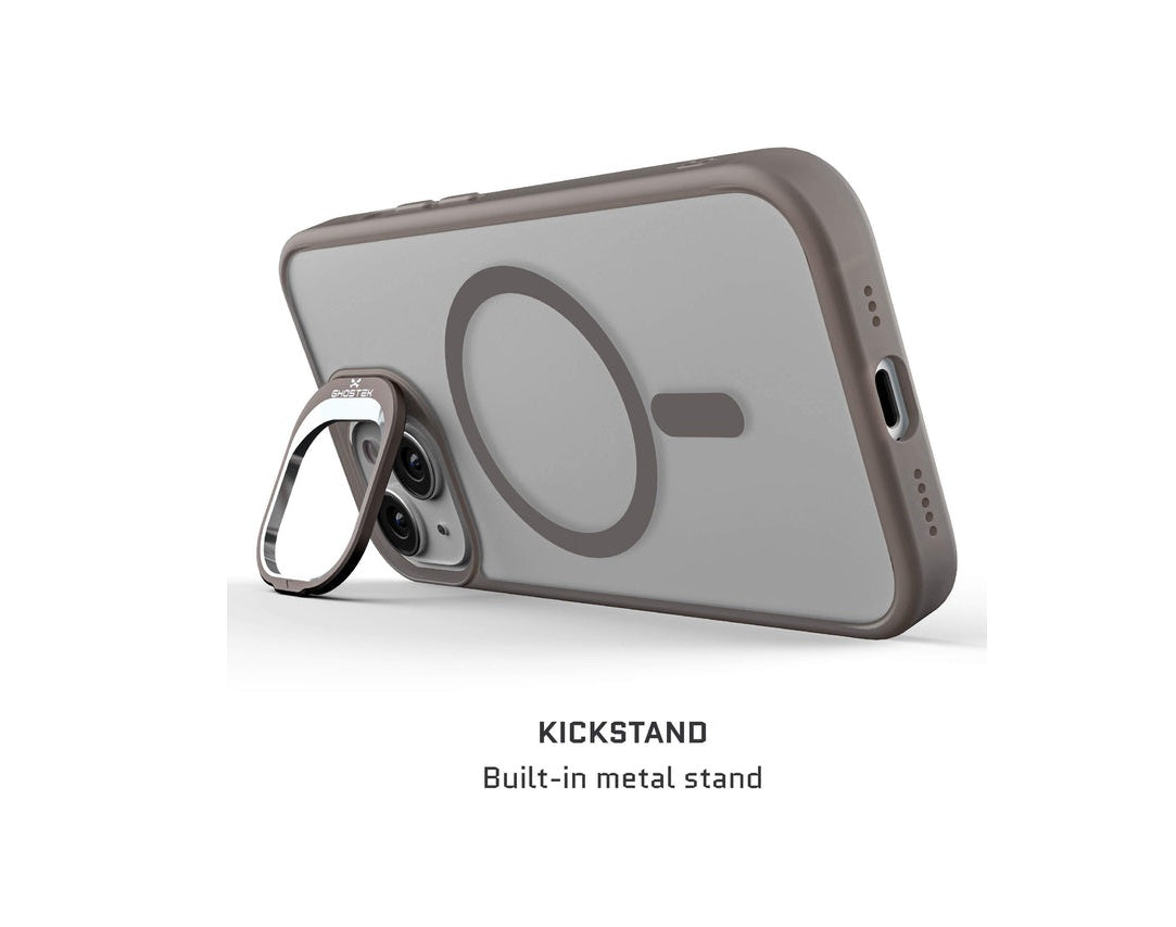 iPhone 15 | iPhone 14 | iPhone 13 - Funda Kick Cam - MagSafe - Gris - Ghostek