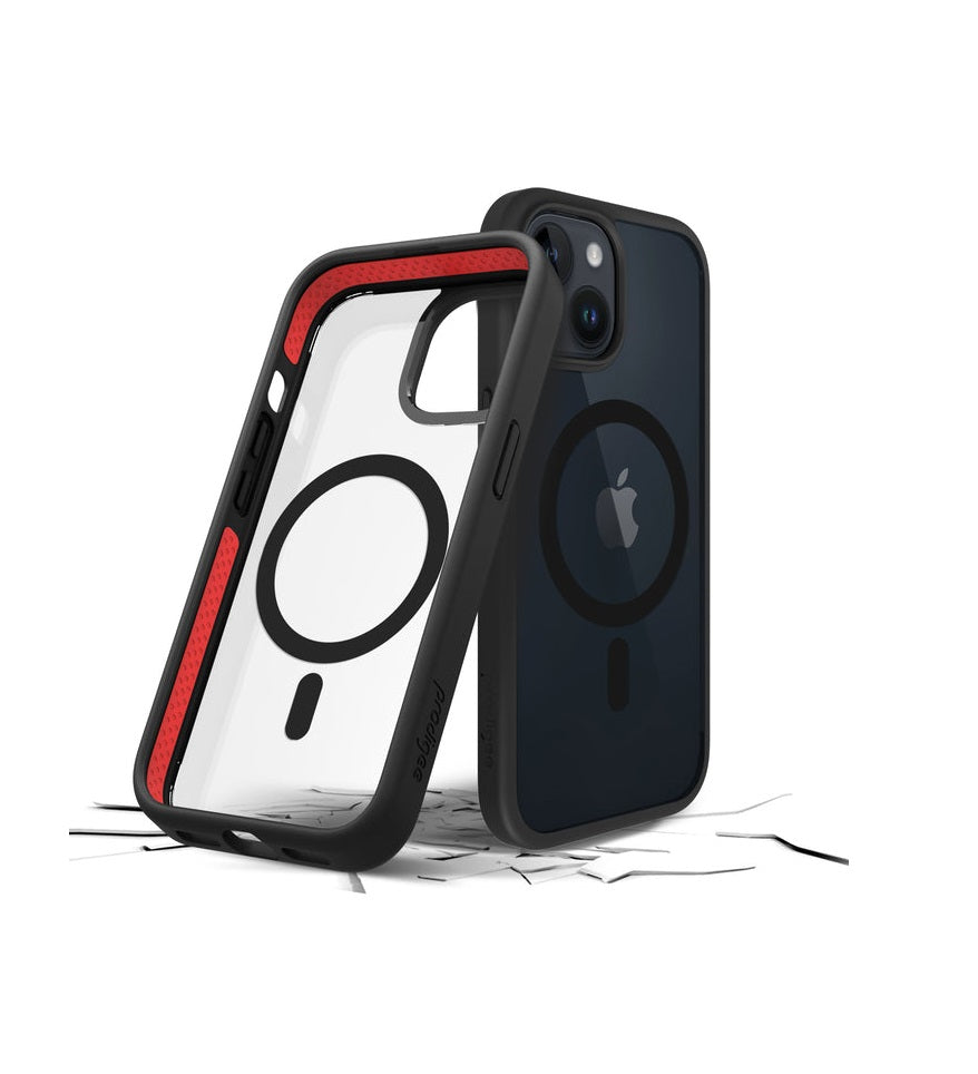 iPhone 15 | iPhone 14 | iPhone 13 - Funda Magneteek - MagSafe - Clear Black - Prodigee