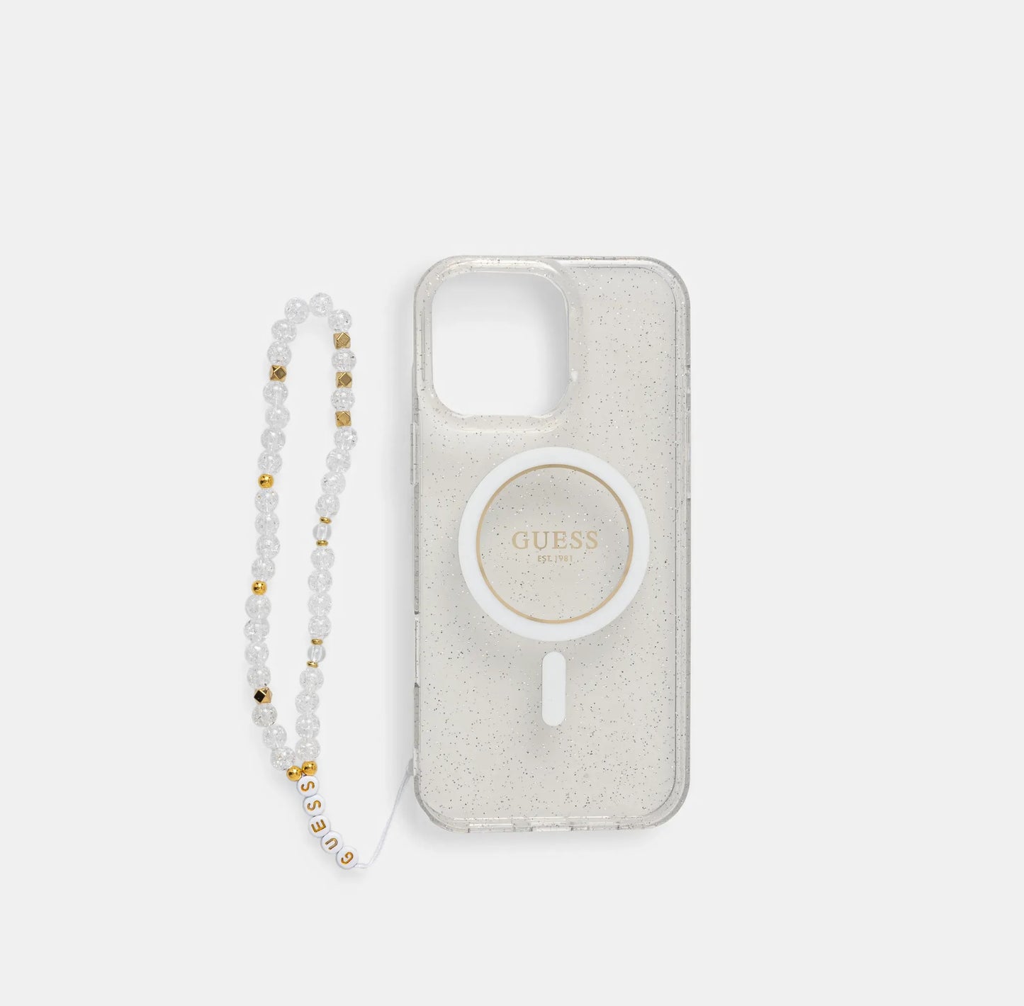 iPhone 16 Pro Max - Case Glitter - Magsafe - Strap - Transparente - Guess