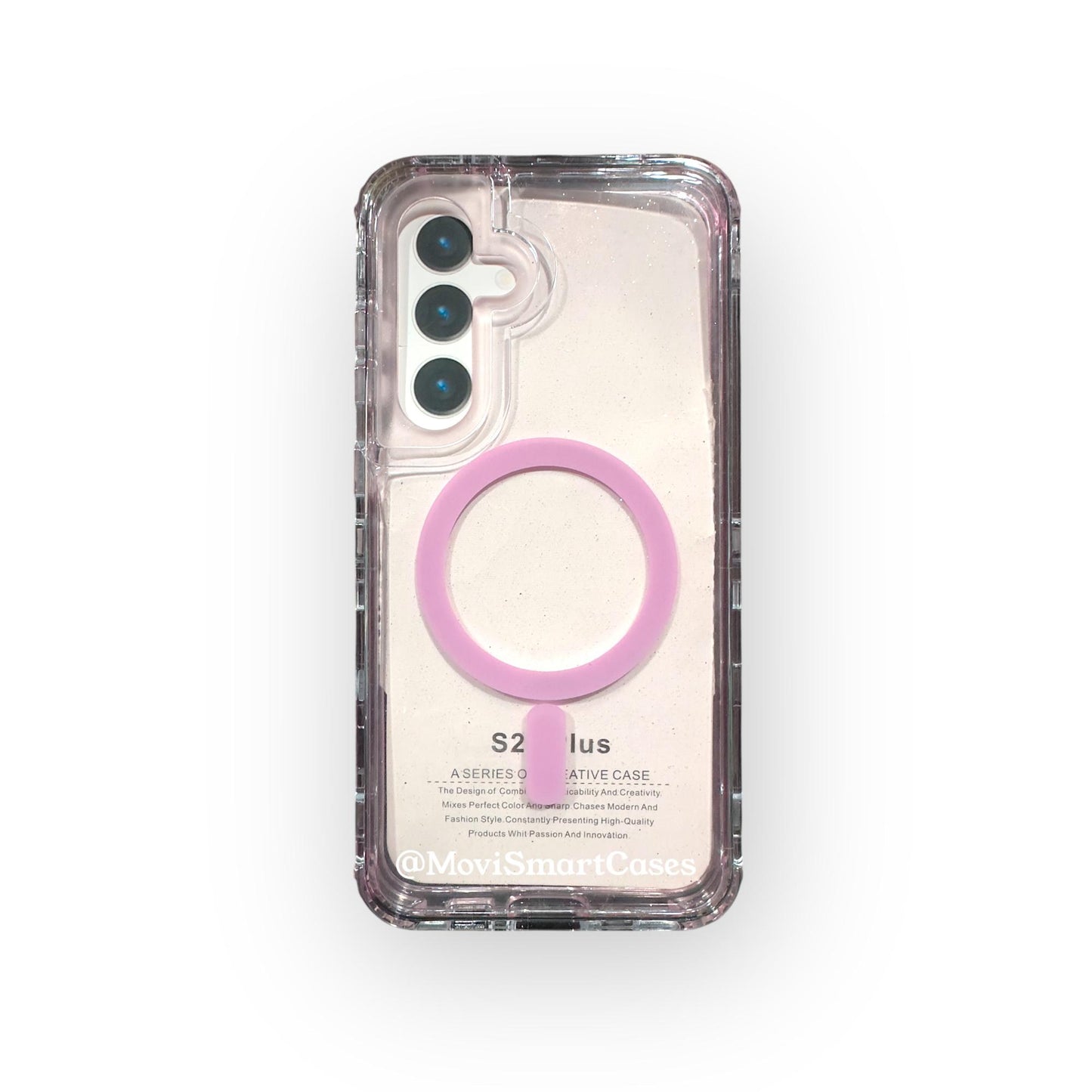 Samsung S24 FE - Funda 360° - MagSafe - Escarchado Transparente - Rosa