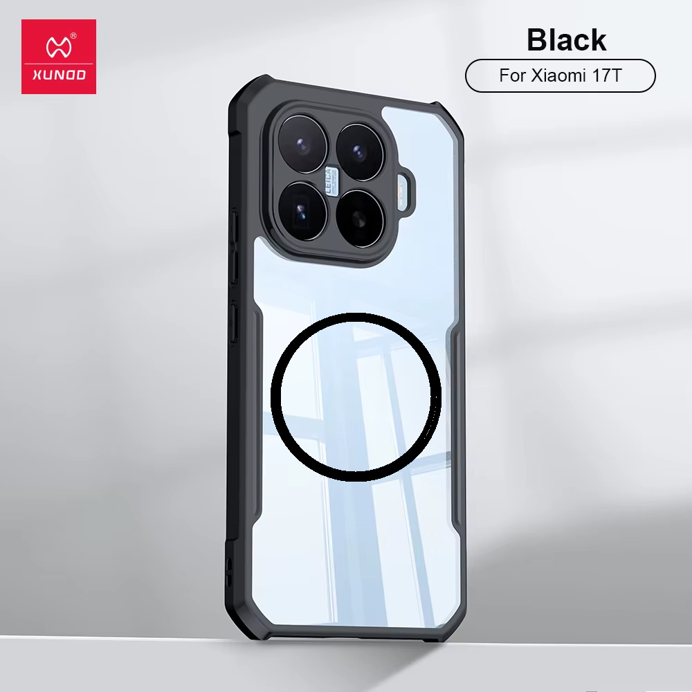 Xiaomi 17T - Funda Antishock con AirBag - MagSafe - Transparente / Negro - Xundd