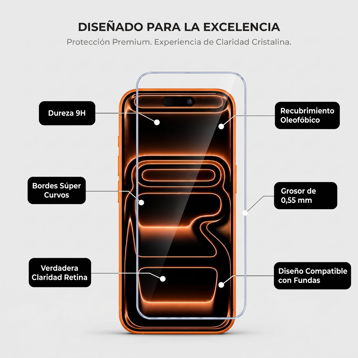 iPhone 18 Pro Max - Vidrio Templado Premium - Borderless - Infinity Glass