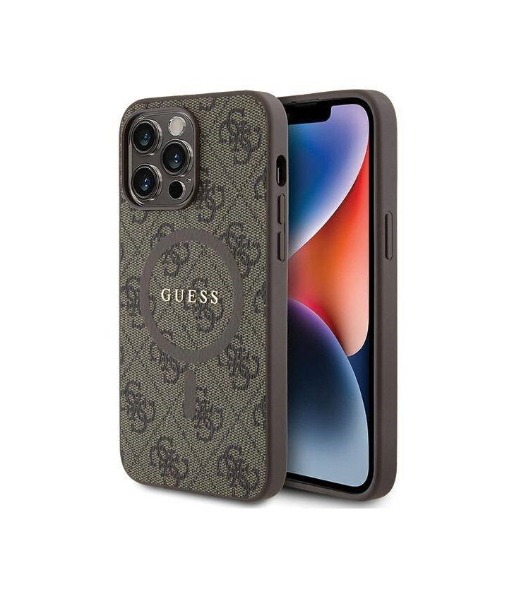 iPhone 15 Pro Max - Case Guess - Metal logo - Magsafe - Marrón - Guess