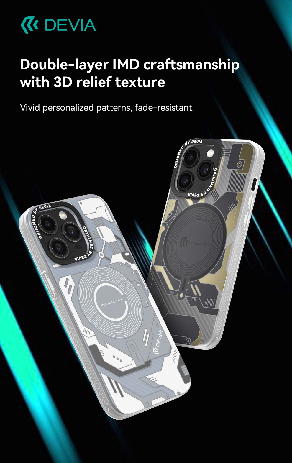 iPhone 15 Pro - Mecha Series + Mag - Blanco - Devia