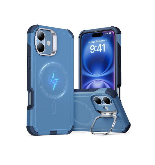 iPhone 16 - Cyber Tough - MagSafe (HaloLock) - Soporte en Cámara - Azul Claro