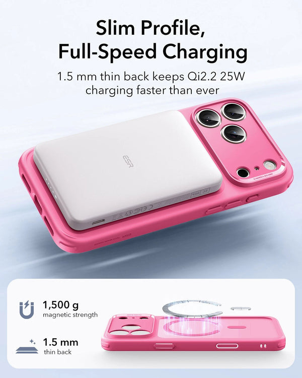 iPhone 17 Pro Max - Funda Hybrid (Con Control de Cámara) - MagSafe - Rosa Chicle - ESR