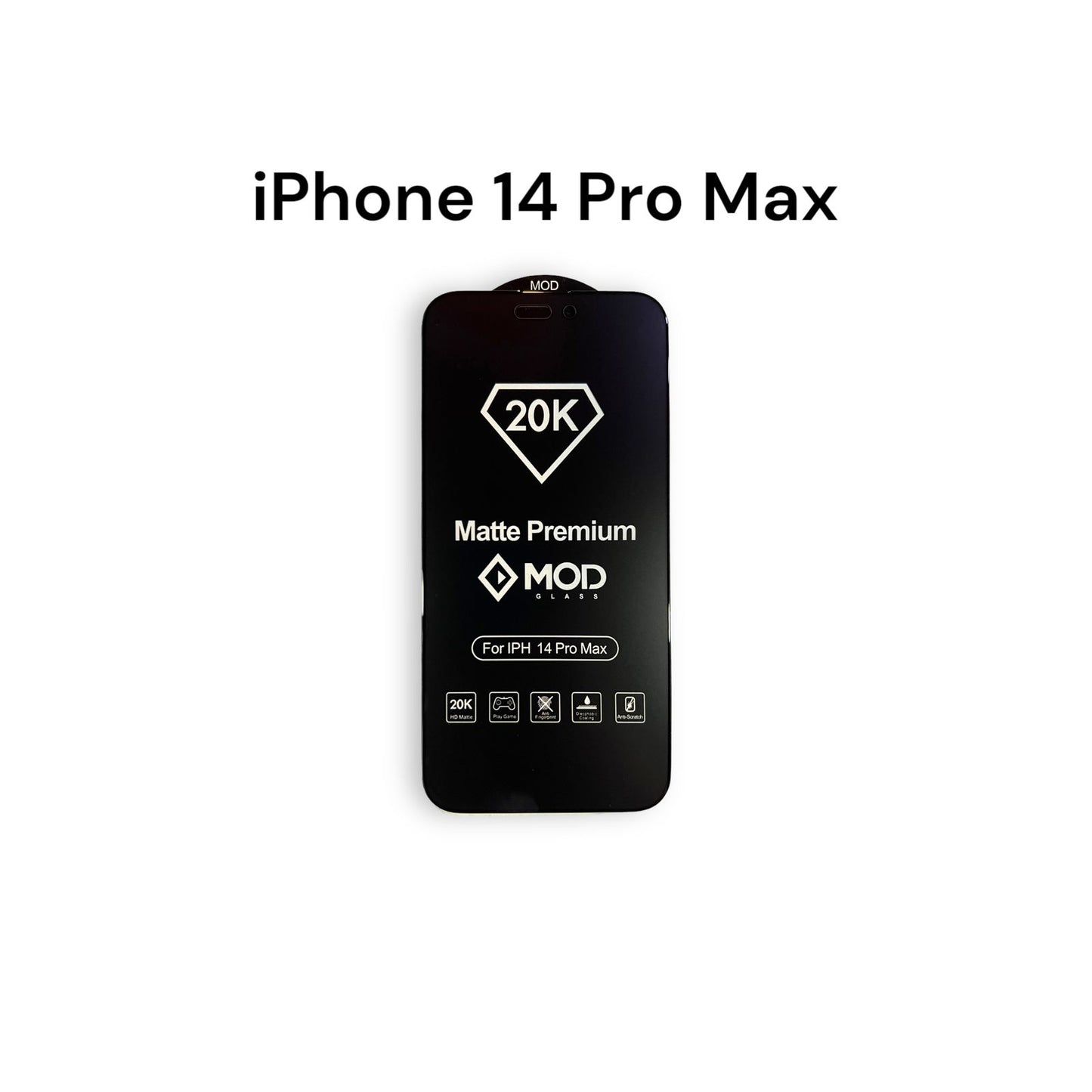 iPhone 14 Pro Max - Vidrio Templado Mate - 20K Premium
