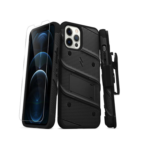 iPhone 12 | 12 Pro - Black & Black - Bolt Series - Zizo