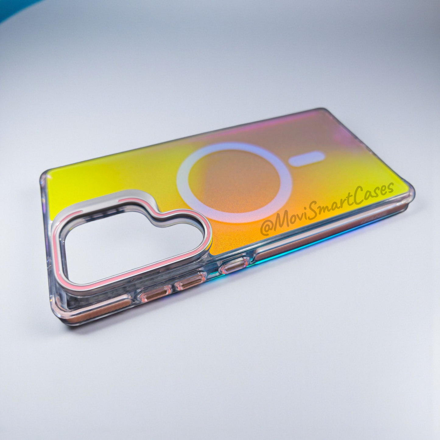 Samsung S24 Ultra - Funda Iridiscente - MagSafe - Soporte en Cámaras - Rosa