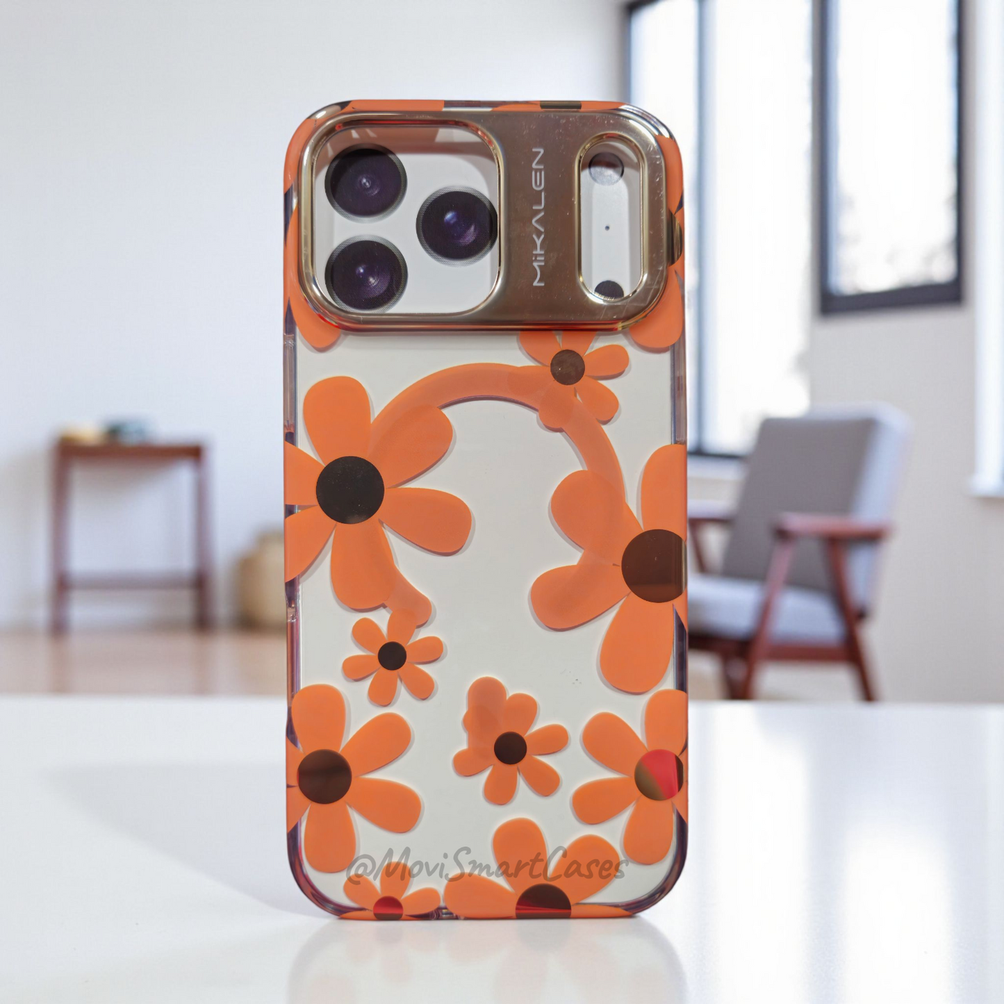 iPhone 17 Pro Max - Funda Floral - Floral - Naranja - Mikalen