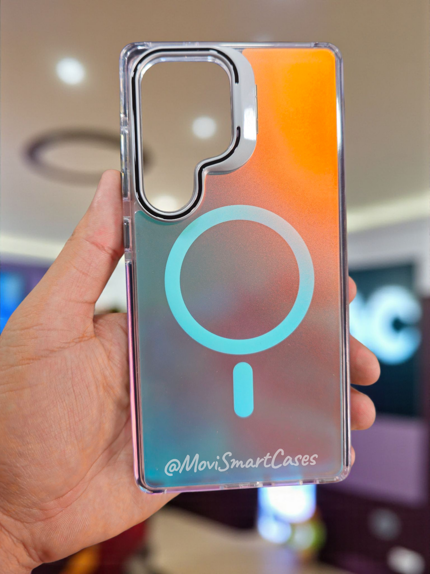 Samsung S24 Ultra - Funda Iridiscente - MagSafe - Soporte en Cámaras - Negro