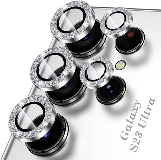 Samsung S23 Ultra - Protector de Cámaras de Aluminio - Glitter Plata
