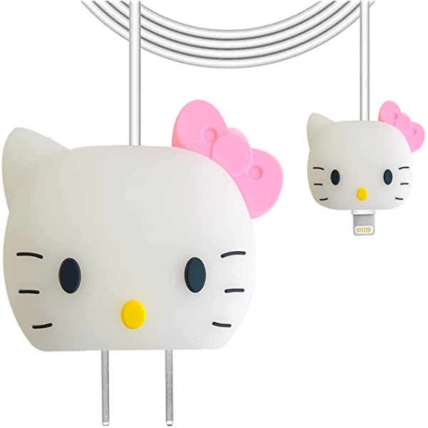 PROTECTOR 3D GOMA PARA ADAPTADOR APPLE 18W | 20W - HELLO KITTY