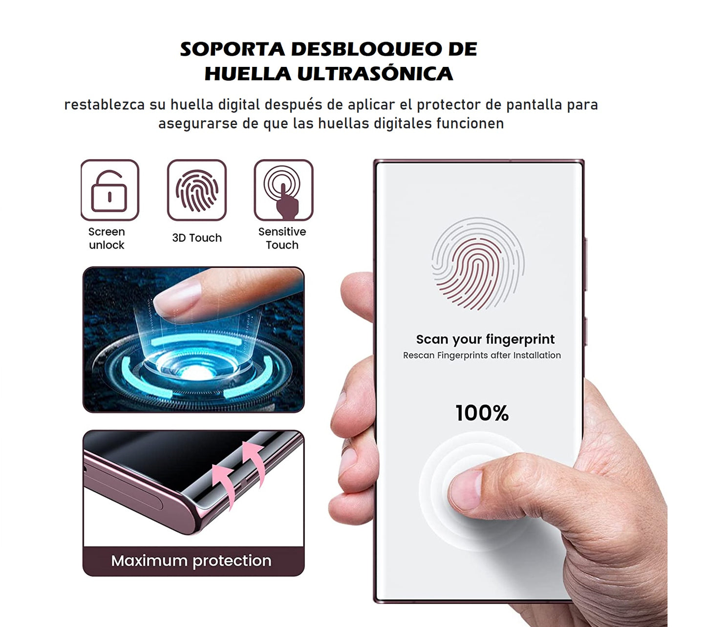 Samsung S23 Ultra - Vidrio Templado Curvo 20K HD Full Glue