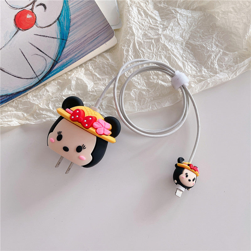 PROTECTOR 3D GOMA PARA ADAPTADOR APPLE 18W | 20W - MINNIE MOUSE SOMBRERO