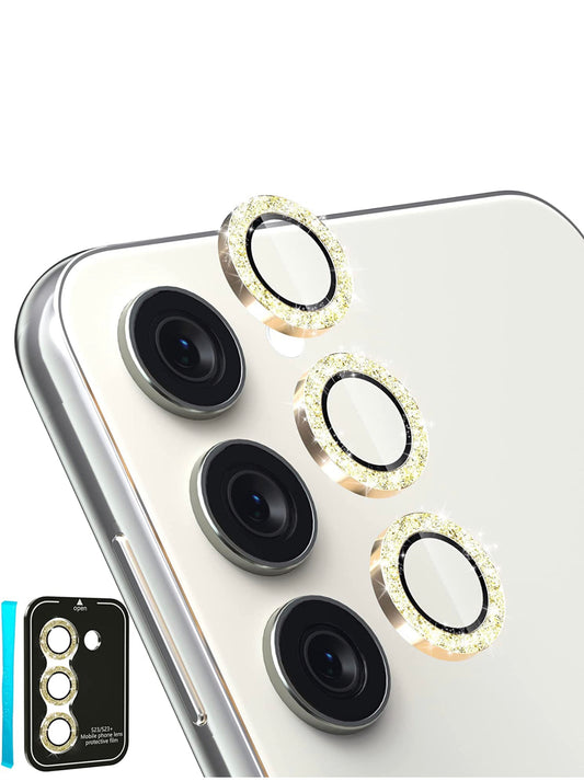 Samsung S23 | S23 Plus - Protectores de cámaras de aluminio - Glitter Dorado