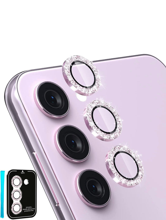 Samsung S23 | S23 Plus - Protectores de cámaras de aluminio- Glitter Rosa