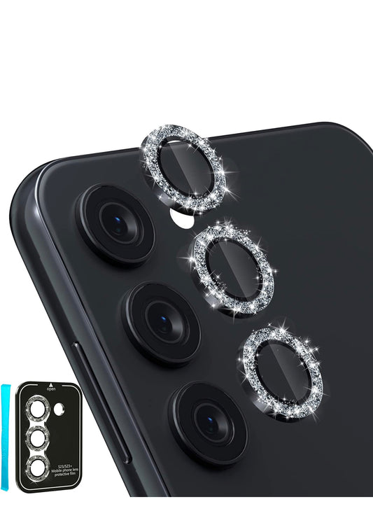 Samsung S23 | S23 Plus - Protectores de cámaras de aluminio - Glitter Negro
